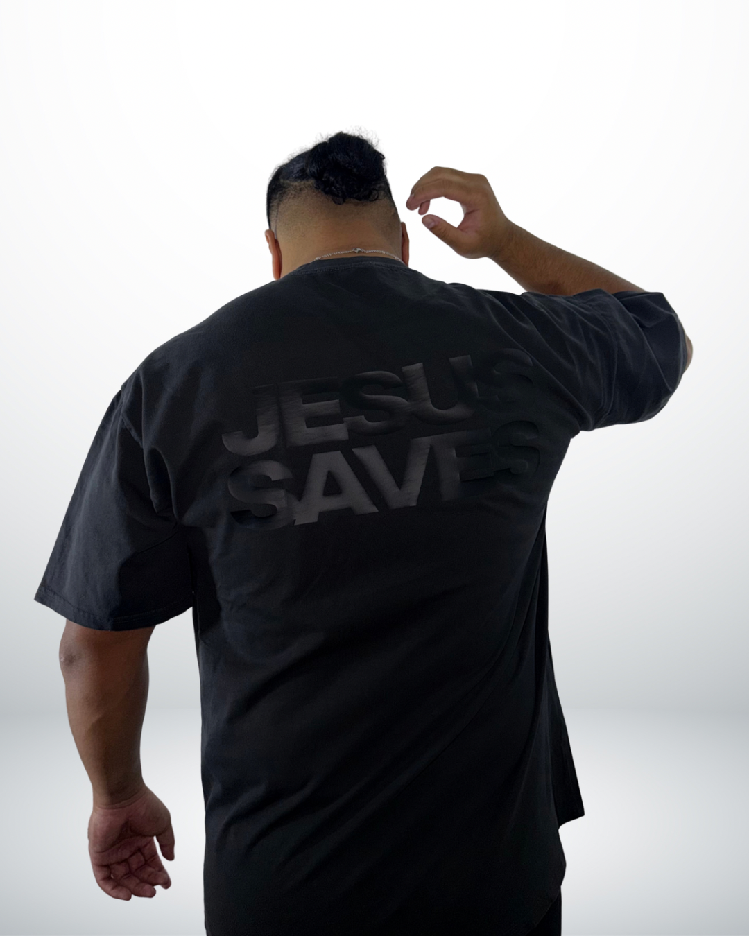 Jesus Saves - Black on Black